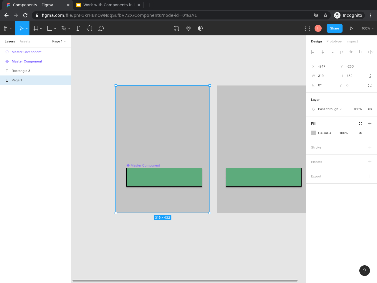 Tampilan materi Work with Components in Figma 2