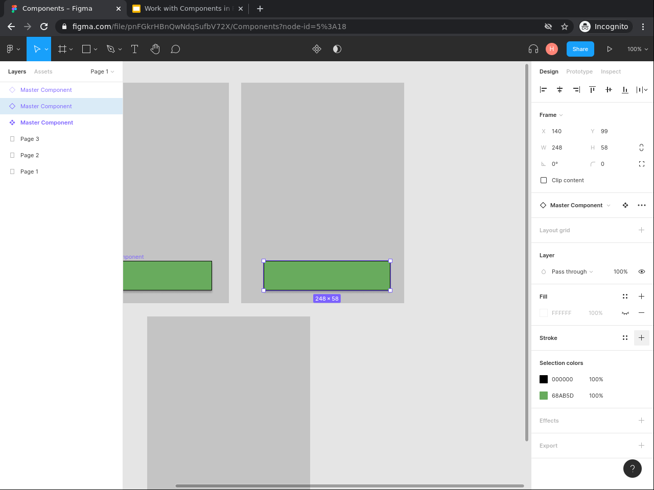 Tampilan materi Work with Components in Figma 3
